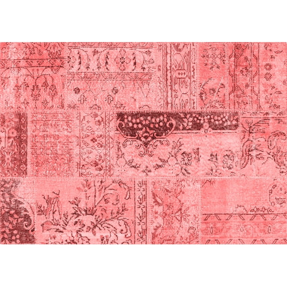 Ahgly Company Indoor Rectangle Patchwork Red Transitional Area Rugs, 7' x 9'