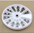 thumbnail image 4 of 1 Box 12 Slots Empty Nail Art Artificial Diamond Gem Plastic Box Round Storage Box Rotating Disc Storage Box Jewelry Cosmetic Accessories, 4 of 6
