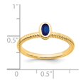 thumbnail image 3 of Auriga Fine Jewelry 14K Yellow Gold Oval Bezel Sapphire Ring for Women Size- 7, 3 of 6