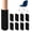 16 Pcs Black Small, variant on 16 Black Furniture Leg Socks - Small Knitted Chair Floor Protectors For Hardwood Floors Fits Round And Square High Elastic Bar Stool Covers Caps Set All Shapes