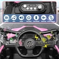 thumbnail image 6 of Funcid 12V Ride on Toys with Remote Control, Electric Car for Kids, 2*100W Engines Ride on Cars w/ Bluetooth, Battery Indicator, Knob Volume Control, 3.1 MPH, Age 3-6, Pink, 6 of 7
