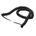 thumbnail image 1 of Cable telefónico Uxcell para línea fija 16 pies desenrollado/2.5 pies enrollado RJ9 4P4C, cable de auricular telefónico sin enredos, color negro, 1 of 5