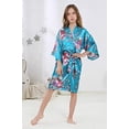 thumbnail image 2 of Girls Kids Daffodils Silky Satin Kimono Robe for Wedding Spa Party, Short, 2 of 6