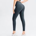 thumbnail image 2 of SWSMCLT Women's High waisted Yoga Legging Workout Pant Pants Slimming Slim Fit Seamless Tummy Control Stretch Running Athletic Buttery Soft Tight Grey 4, 2 of 4