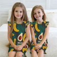 thumbnail image 5 of Fotbe Banana And Avocado Vestido de Dormir para Niñas de 3 a 10 Años, Mangas Cortas, Estilo Princesa, Pijama Camisón con Mangas Voladas-X-Large, 5 of 5