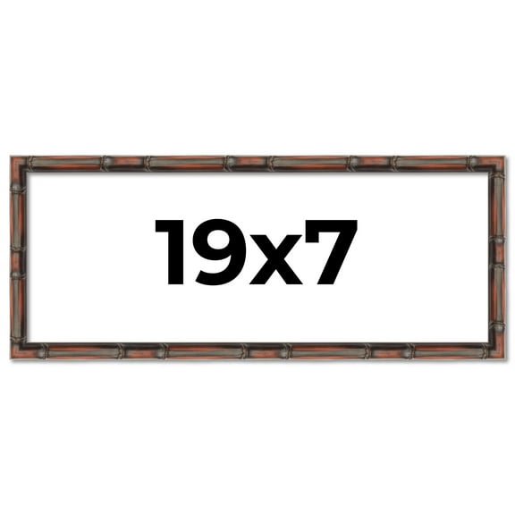 19x7 Frame Brown Bamboo with Dark Coffee/Walnut Finish | Solid Wood Picture Frame Width 0.75 Inches