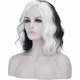 thumbnail image 1 of wonima44 AICKER Half Black and Half White Long Curly Wavy Wig For Women Anime Cosplay Christmas Halloween Costume Daily Party Wigs (Long(Black&White)), 1 of 1