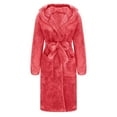 thumbnail image 4 of Terrycloth Bathrobes For Women Womens Robe Terry Cloth Cozy Solid Color, Warm, Plush Bathrobe For Women Women Womens Robes Watermelon Red Towel, 4 of 6