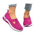 thumbnail image 3 of Womens Shoes,Walking Shoes Breathable Mesh Flat for Daily Wear Comfortable Walking Shoes for All Season,Shoes for Women,Hot Pink,5.5, 3 of 9