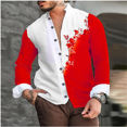 thumbnail image 1 of Camisas de hombre con patrones creativos y estampados florales, camisas de manga larga, suaves y cómodas, blusas casuales para exteriores para hombre, 1 of 6