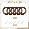thumbnail image 5 of 24 Sets Wooden Curtain Rings with Clips, Black Walnut Curtain Rod Rings with Stainless Steel Hooks for 1 in Curtain Rods, Wooden Drape Rod Accessories for Drapes and Curtains, 5 of 5