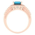 thumbnail image 4 of 2.78 ct Emerald Cut Simulated Turquoise with Simulated Diamond Halo Accents 14K Rose Gold Womens Engagement Ring, 4 of 5