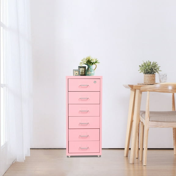 Vertical File Cabinet, Metal File Cabinet with Lock, Filing Cabinet  Pink Office, Study, Dresser, And More To Store Stamps, Sticky Notes