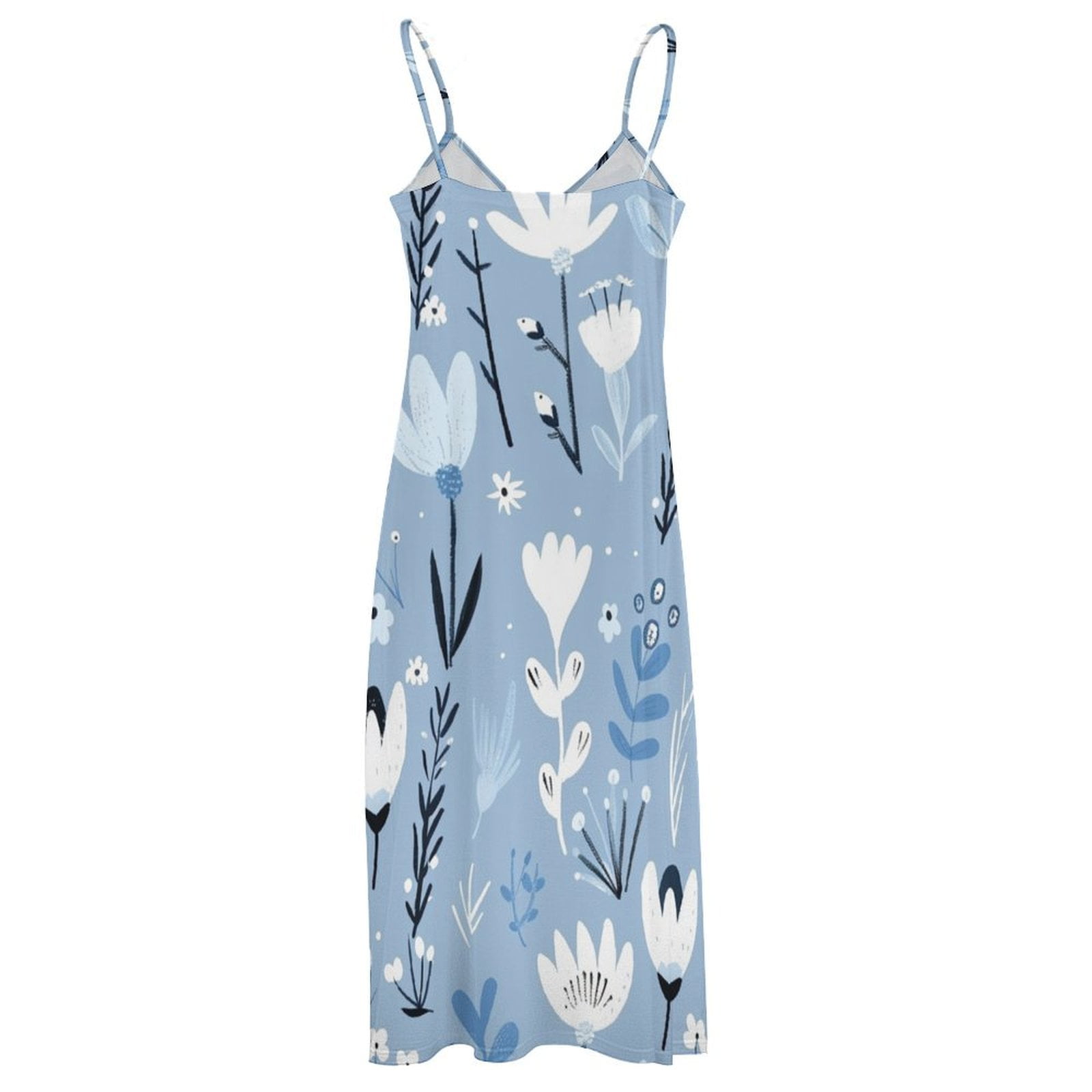 ZZZHY Sophisticated Arctic Ditsy 875 Women s Casual Halter Maxi Dress Backless Sundress Loose Flowy for Summer Beach Travel Vac Walmart