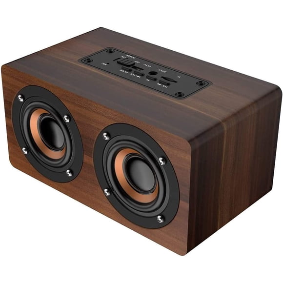 Altavoz Bluetooth Retro de Madera, Altavoces Inalámbricos Duales de 5 W con Sonido Envolvente 3D