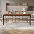 thumbnail image 4 of Aukfa 78" Large Dining Table for 6–8, Modern Farmhouse Rectangular Kitchen Table with Metal Legs & Scratch-Resistant for Family Gatherings,Rustic Brown, 4 of 8