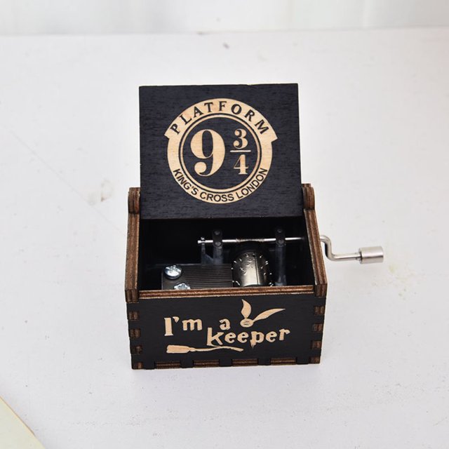 Harry Potter 9 3/4 Music Box Laser Engraved Vintage Wooden Musical Box