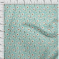 thumbnail image 4 of oneOone Viscose Jersey Turquoise Green Fabric Floral Quilting Supplies Print Sewing Fabric By The Yard 60 Inch Wide, 4 of 4