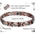 thumbnail image 2 of Pulseras magnéticas de cobre para mujeres con dolor de artritis Ref~Pulsera magnética de 3500 Gauss~Terapia eficaz para RSI y síndrome del túnel carpiano~Cristal de cobre 100% puro, 2 of 3