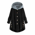 thumbnail image 1 of LOVZFMLL Jackets for Women Plus Size Button Tops Hooded Loose Cardigan Wool Coat Winter Jacket, 1 of 3