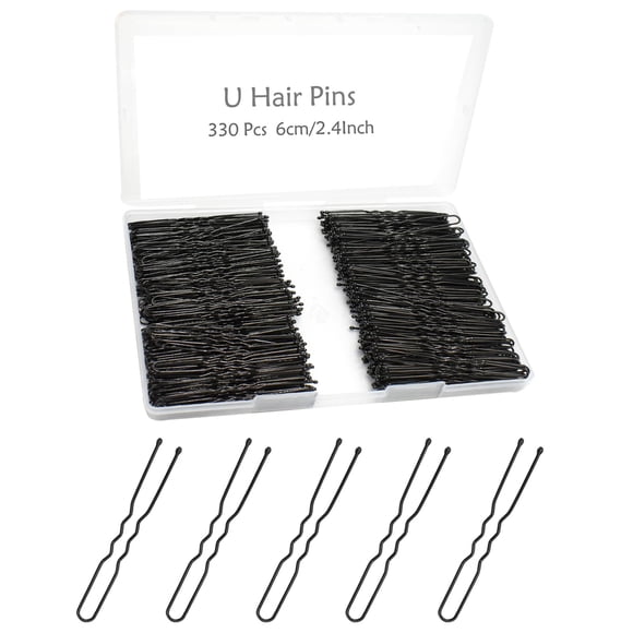 330 Horquillas para el cabello en forma de U para moños YINGFENG Horquillas para moños de 2,4 pulgadas Horquillas negras para mujeres y niñas con caja de almacenamiento Accesorios para el cabello para