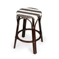 thumbnail image 2 of Home Square 3 Piece Rattan Counter Stool Set in Dark Brown and White, 2 of 8