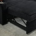 thumbnail image 3 of 80-Inch Two-In-One Folding Sofa, Foldable and Hidden Lying Function, Corduroy Fabric, Equipped with Cup Holder and Pillow, Easily Adapts to The Living Room Space (Black), 3 of 11