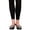 Solid Opaque Tights - Black, variant on Girl's Footless Opaque Layering Nylon Tights with Floral Lace Bottom Trim - White - 11-13 Years