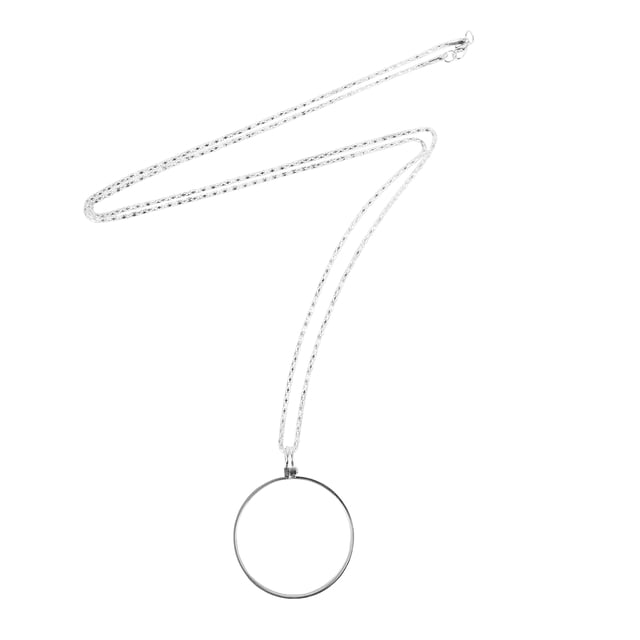 KAKOWELY 1pc 5X Magnifier Necklace Reading Magnifying Glass Reading Magnifier Pendant,35.04"X1.65"X0.12"