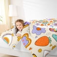 thumbnail image 4 of Homewish Purple Ice Cream Queen Comforter Set,Cartoon Mushroom Bedding Sets,Cute Daisy Sweet Strawberry Bedding Comforter Set For Girls Kids,Luxury Bedroom Decor Reversible,3pcs, 4 of 8