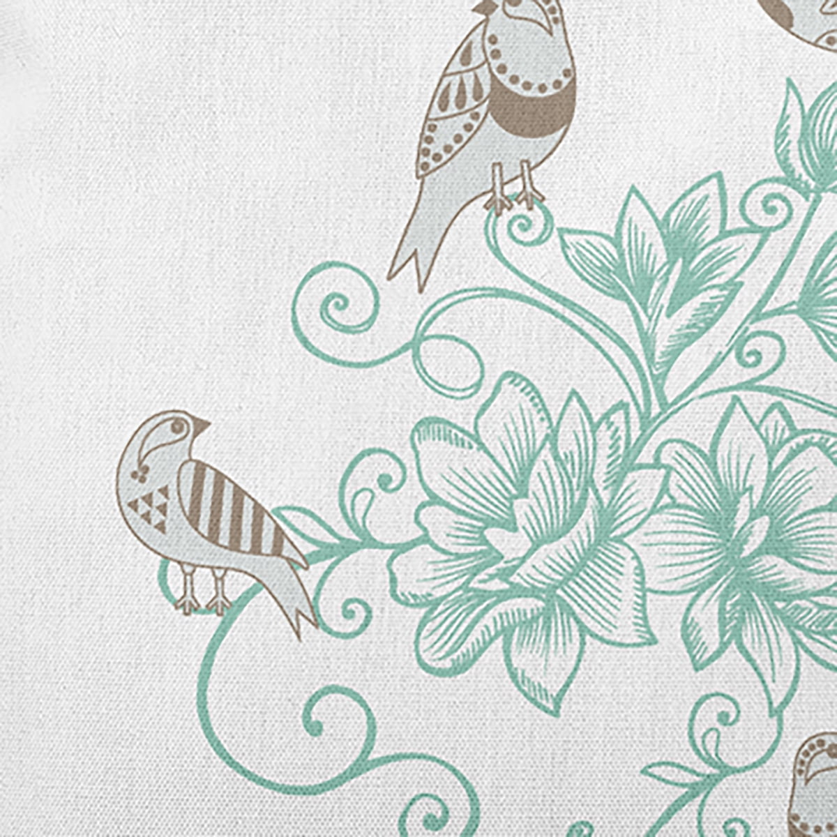 18" x 18" Simply Daisy Birds And Flowers Polyester Accent Pillow, Oatmeal Qty 1