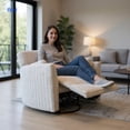 thumbnail image 2 of Blue Room Sillón Reclinable Giratorio con Mecedora-Eléctrico Ashford -Tela Acolchonada Beige, 2 of 8