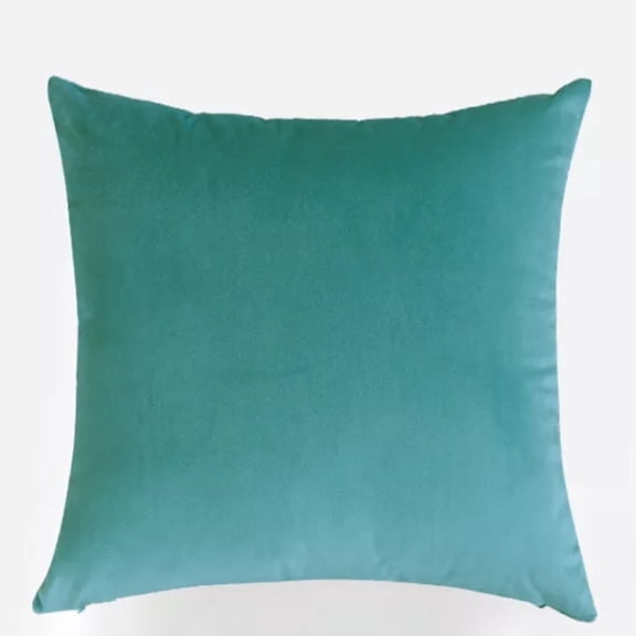 Nmkwnr 1 Pack Soft Velvet Decorative Throw Pillow Cover Solid Color Square Cushion Case for Couch, Sofa, Bed, Water Green, 18" x 18"