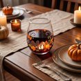 thumbnail image 4 of Autumn Stemless Glass Fall Clear Drinking Tumbler Thanksgiving Squirrel Pumpkin Maple Leaf Printed Table Drinkware for Juice Beverages for Home Dinner Party Gathering, 4 of 5