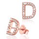 thumbnail image 1 of Pendientes de plata esterlina Silvora con circonita cúbica inicial D, 1 of 8