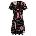 thumbnail image 5 of Breast Cancer Pink Ribbon Dress Summer Street Style Dresses Female Short Sleeve Printed Sundress, 5 of 7