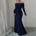 thumbnail image 2 of Aellinatey Women's Long Sleeve Off The Shoulder Bodycon Dress Elegant Maxi Dress Cocktail Prom Dresses, 2 of 7