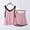 Pink, variant on YHAJDS Womens 2 Piece Set Summer Lounge Outfits Sleeveless V Neck Color Top with Built In Bra Shorts