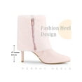 thumbnail image 6 of BLISSFUL STEP Women's Shoes Faux Fur Ankle Booties Stiletto Heel Pointed Toe Boots Light Pink 9.5, 6 of 7
