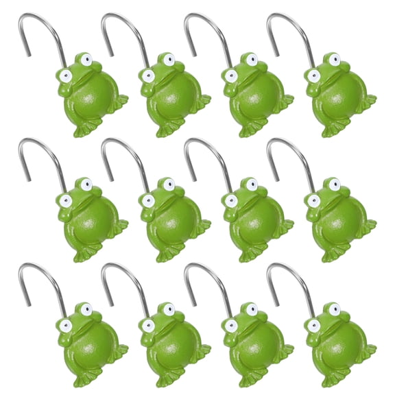 ELAYARD 12Pcs Bathroom Shower Curtain Hooks Resin Smooth Gliding Rust Resistant