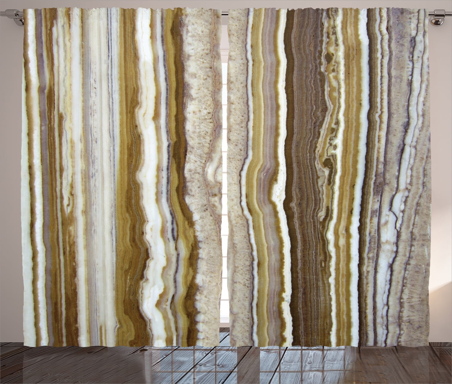 Apartment Decor Curtains 2 Panels Set Onyx Marble Rock Themed Apartment Decor Curtains 2 Panels Set Onyx Marble Rock Themed Vertical Lines And Blurry Stripes In Earth Color Window D For Living Room Bedroom