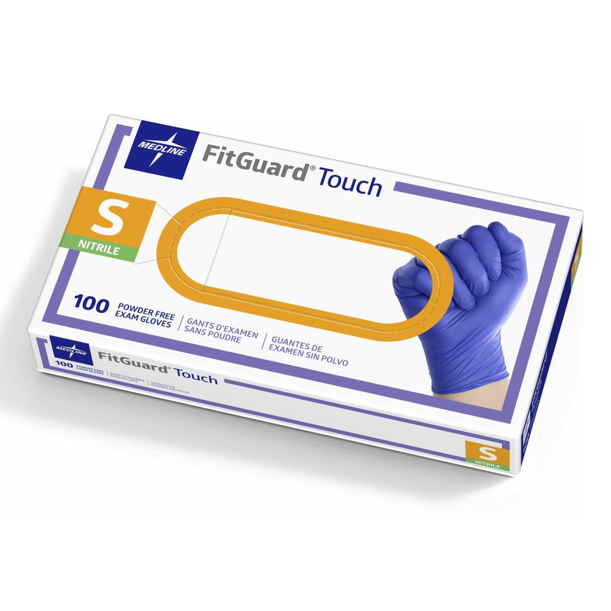 Medline FitGuard Touch Nitrile Exam Gloves 100 Count Small