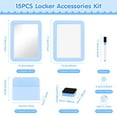 thumbnail image 4 of MoKo 15pcs Magnetic Locker Accessories with Pen Holder, Locker Mirror, Whiteboard, Markers, Magnets, Blue, 4 of 7