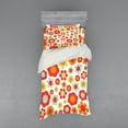 thumbnail image 2 of Ambesonne Retro Bedding Set 4 Pcs, Colored Art Dated Style, Queen, Mint Green Orange Red, 2 of 3