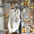 thumbnail image 5 of Neoyler 2Pack Christmas Decorations Artificial Feather Bird Ornaments Clip on Realistic Lightweight Foam Decorative Birds for Tree Mantel Centerpiece Indoor Outdoor White 7.1in, 5 of 6