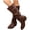Brown, variant on Slouchy Knee High Boots for Women Wide Calf Pull On Chunky Low Heel Riding Boots Faux Leather Comfortable Dressy Casual Boots for Fall Winter Spring