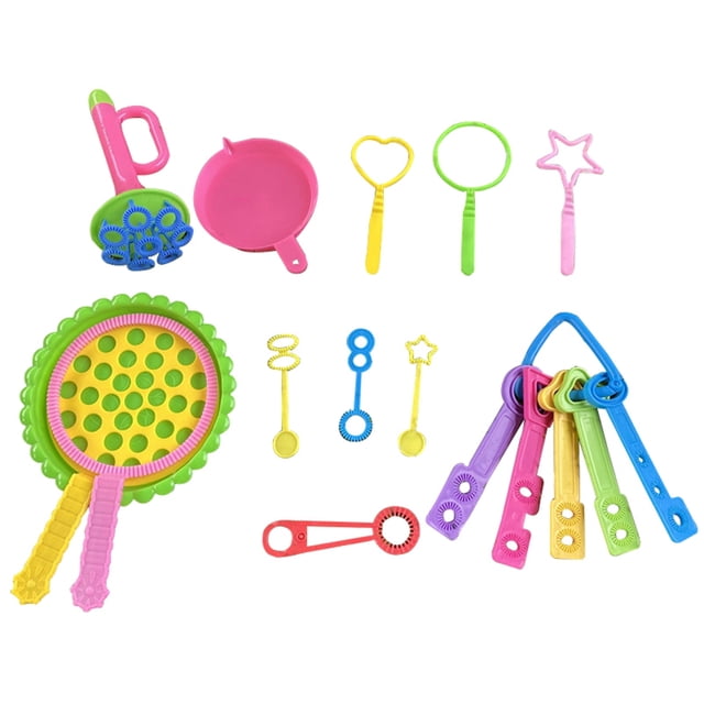 17PCS Kids Bubble Wand Set Creative Funny Bubble Blower Wand Bubble Maker Toy