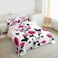 thumbnail image 3 of Homewish Pink Rose Flower Bedding Comforter Set,Country Floral Twin Comforter Sets,Rustic Botanical Butterflies Bedding Set For Girl Teens,Luxury Bedroom Decor Reversible,2-Piece, 3 of 8