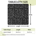thumbnail image 2 of Math Equations Trigonometry Black Pattern Square Fitted Tablecloth with Elastic Edge,Square Table Cover,Washable Elastic Table Cover for Home Kitchen Party Decor 36"x36", 2 of 6