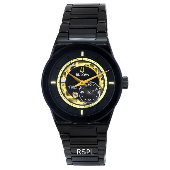 Bulova Montre Homme Moderne Millennia Semi Squelette Cadran Noir Automatique 98a291